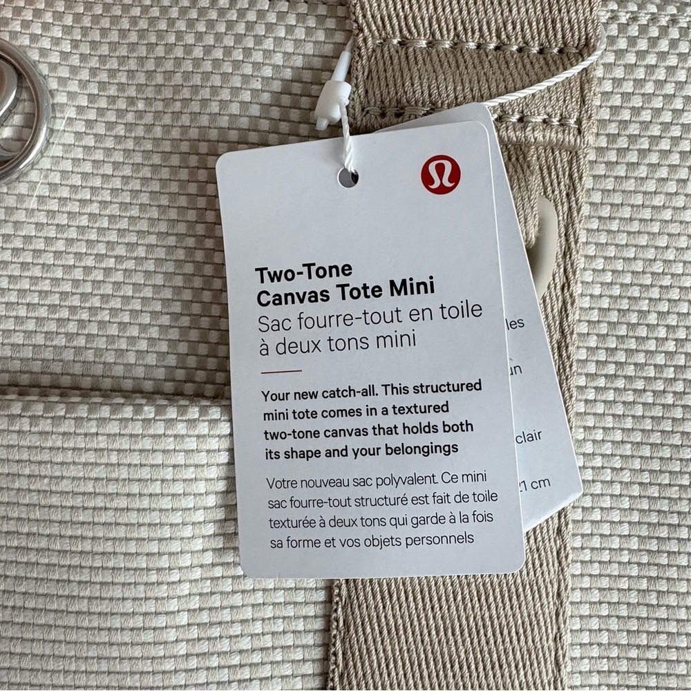 Lululemon Two Tone Mini Canvas Tote - Mojave Tan and Light Ivory - Picture 5 of 8